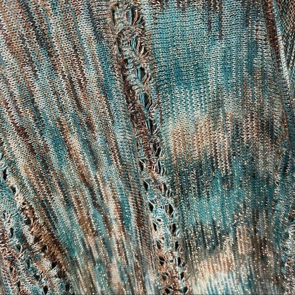 Emma E James Metallic Multi Color Knitted Winged Sleeve Sweater Size Small - Picture 7 of 10